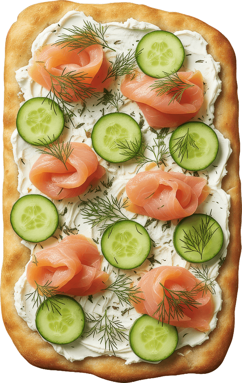 Coastal Lunch Pizza using Epico Pinsa Romana pizza base.